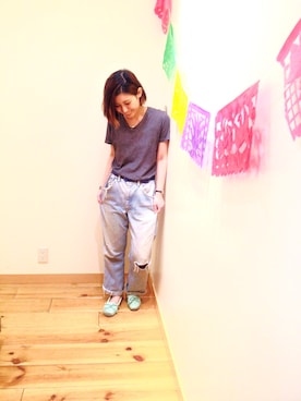 「ミネトンカ」｜noguchiさん（レディース・158cm）の夏コーディネート