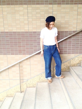 「アイテム（モカシン/デッキシューズ）」を使った、noguchiさん（レディース・158cm）の夏コーディネート