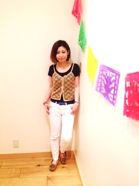 「モカシン」｜noguchiさん（レディース・158cm）の夏コーディネート