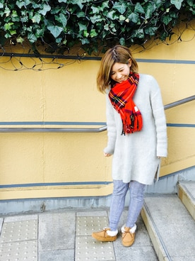 「アイテム（ブーティ）」を使った、noguchiさん（レディース・158cm）の冬コーディネート