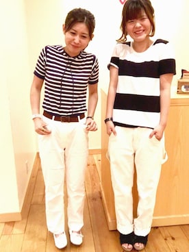 「アイテム（モカシン/デッキシューズ）」を使った、noguchiさん（レディース・160cm）の夏コーディネート