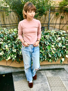 「Minnetonka（ミネトンカ）のMINNETONKA(ミネトンカ)/KILTY DRIVING MOC（その他シューズ、ブラウン系）」を使った、noguchiさん（レディース）の秋コーディネート