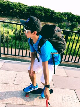 「アイテム（おもちゃ、ブラック系）」を使った、@YOUKICK1227さん（メンズ・161cm）の夏コーディネート