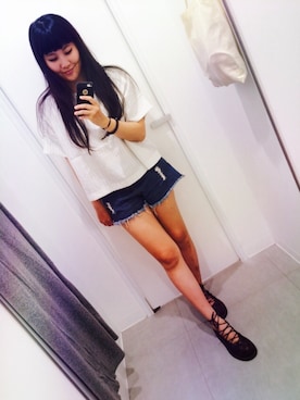 「Gozo（ゴソ）のアイテム（パンツ）」を使った、慢さん（レディース・167cm）の夏コーディネート