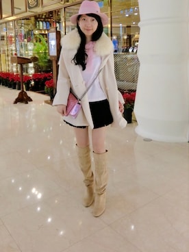 「MAISON MICHEL（メゾンミッシェル）のアイテム」を使った、selenakuo さん（レディース・160cm）の冬コーディネート