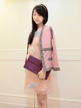 「CHANEL（シャネル）のアイテム（ブルゾン）」を使った、selenakuo さん（レディース・160cm）の冬コーディネート