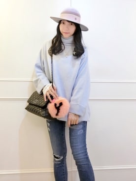 「MAISON MICHEL（メゾンミッシェル）のアイテム」を使った、selenakuo さん（レディース・160cm）の冬コーディネート