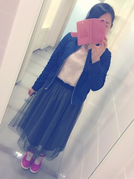 「ドラフトEM」｜「アイテム（ブルゾン）」を使った、ゅぃ←さん（レディース・152cm）の春コーディネート