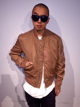 「ALLSAINTS（オールセインツ）のアイテム（ミリタリージャケット）」を使った、Mameさん（メンズ・168cm）の冬コーディネート