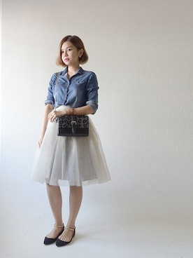 「wearsg」｜「アイテム（ハンドバッグ）」を使った、stylist/evonchngさん（レディース・157cm）の秋コーディネート