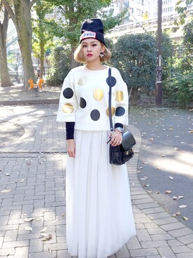 「wearsg」｜「アイテム（ハンドバッグ）」を使った、stylist/evonchngさん（レディース・157cm）の秋コーディネート