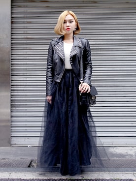 「wearsg」｜「アイテム（ハンドバッグ）」を使った、stylist/evonchngさん（レディース・157cm）の秋コーディネート