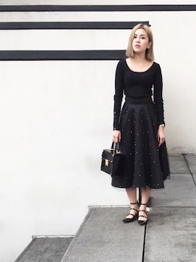 「wearsg」｜「アイテム（ハンドバッグ）」を使った、stylist/evonchngさん（レディース・157cm）の冬コーディネート