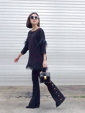 「MONKI（モンキ）のアイテム（アクセサリー）」を使った、stylist/evonchngさん（レディース・157cm）の春コーディネート