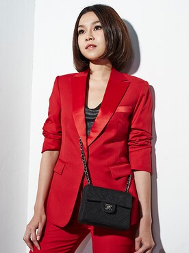 「wearsg」｜「アイテム（セットアップ）」を使った、stylist/evonchngさん（レディース・157cm）の春コーディネート