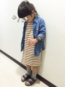 「アイテム（腕時計）」を使った、Saku＊Hanaさん（キッズ・100cm）の春コーディネート