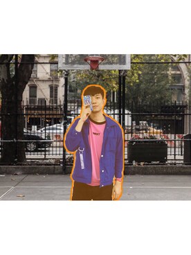 「アイテム（アナログ腕時計、ピンク系）」を使った、VOILAORION13さん（メンズ・187cm）の秋コーディネート