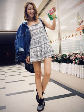 「A dress a day（ア　ドレス　ア　デイ）のアイテム」を使った、Kerina*薛妞妞さん（レディース・161cm）の夏コーディネート