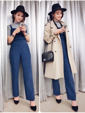 「blue」｜「アイテム（チューブトップ）」を使った、Kerina*薛妞妞さん（レディース・161cm）の春コーディネート