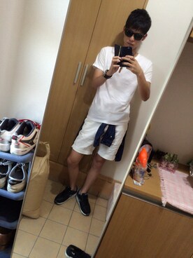 「Ray-Ban（レイバン）のアイテム（サングラス、ブラック系）」を使った、Ka☞Zuさん（メンズ・184cm）の夏コーディネート