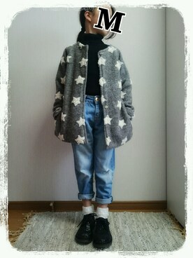 「黒ニット」｜Mirinさん（キッズ・120cm）の秋コーディネート