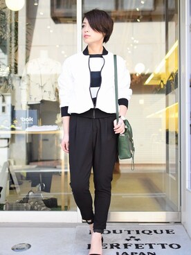 「MSGM（エムエスジーエム）のアイテム（ブルゾン）」を使った、KOKOROさん（レディース・163cm）の春コーディネート