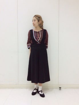 「Ray BEAMS（レイビームス）のアイテム（オールインワン・サロペット）」を使った、ぽこさん（レディース・158cm）の春コーディネート