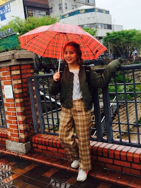 「jouetie（ジュエティ）のアイテム（ブルゾン）」を使った、安中亜美さん（レディース・148cm）の春コーディネート