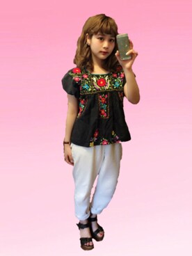 「POU DOU DOU（プードゥドゥ）のアイテム」を使った、安中亜美さん（レディース・148cm）の春コーディネート