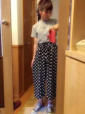 「CIAOPANIC TYPY（チャオパニックティピー）のアイテム（アクセサリー）」を使った、安中亜美さん（レディース・148cm）の夏コーディネート