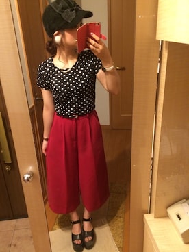 「CIAOPANIC TYPY（チャオパニックティピー）のアイテム（アクセサリー）」を使った、安中亜美さん（レディース・148cm）の夏コーディネート