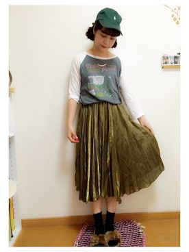 「CIAOPANIC TYPY（チャオパニックティピー）のアイテム（アクセサリー）」を使った、安中亜美さん（レディース・148cm）の秋コーディネート