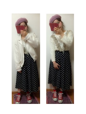 「merry jenny（メリージェニー）のアイテム（ジャケット/アウター）」を使った、安中亜美さん（レディース・148cm）の秋コーディネート