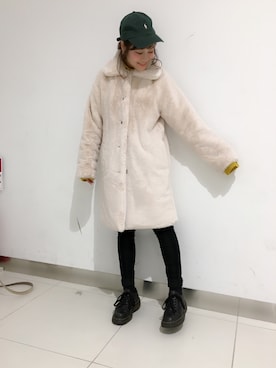 「merry jenny（メリージェニー）のアイテム（その他アウター）」を使った、安中亜美さん（レディース・148cm）の冬コーディネート