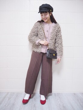 安中亜美さん（レディース・148cm）の冬コーディネート