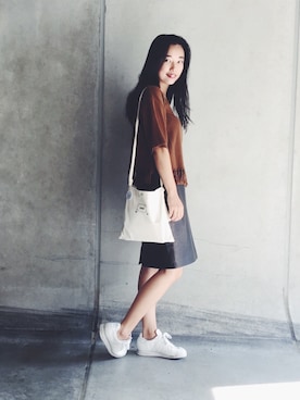 「CANVAS.（キャンバス）のアイテム」を使った、おまつさん（レディース・163cm）の秋コーディネート