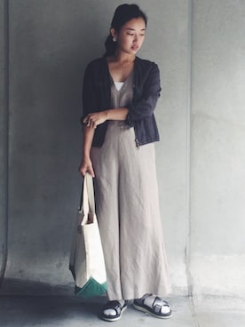 「Steven Alan（スティーブンアラン）のアイテム（オールインワン・サロペット）」を使った、おまつさん（レディース・163cm）の夏コーディネート