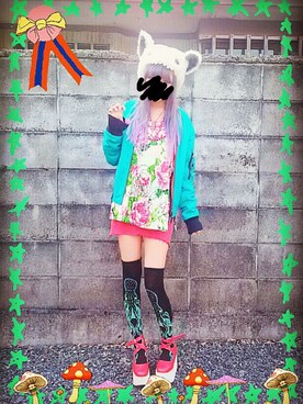 「薔薇」｜「アイテム（ブルゾン）」を使った、MiRichan_43歳さん（レディース・148cm）の春コーディネート