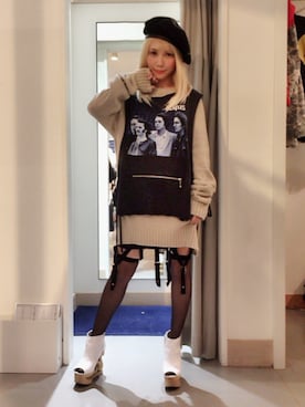 「UNIF」｜「アイテム（ブーティ）」を使った、MiRichan_43歳さん（レディース・148cm）の秋コーディネート