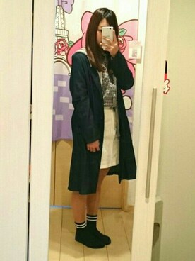 「one after another NICE CLAUP（ワンアフターアナザーナイスクラップ）のアイテム（チェスターコート）」を使った、あーりさん（レディース・153cm）の春コーディネート