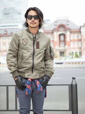 「430（フォーサーティ）のアイテム（ジャケット/アウター）」を使った、Hiroshi Ueharaさん（メンズ・173cm）の秋コーディネート
