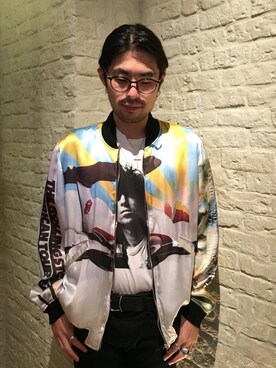 「ロックT」｜「アイテム（ブルゾン）」を使った、OHTAKIさん（メンズ・170cm）の夏コーディネート