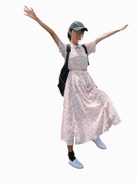 「RAY CASSIN（レイカズン）のアイテム（シャツワンピース）」を使った、小 芥 子さん（レディース・158cm）の夏コーディネート