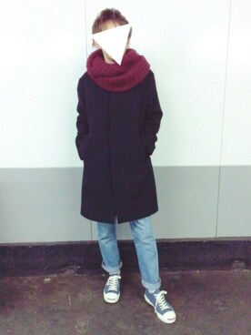 「アイテム（レッグウェア、ブルー系）」を使った、こうへいさん（メンズ・171cm）の冬コーディネート
