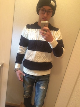 「VAROSH（ヴァロッシュ）のアイテム」を使った、SHUさん（メンズ・165cm）の冬コーディネート