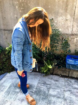 「BAYFLOW(BAYFLOW)」｜「アイテム（モカシン/デッキシューズ）」を使った、しおりさん（レディース・163cm）の春コーディネート