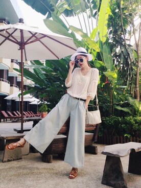 「REENA（-）のアイテム」を使った、Molly廖毛利さん（レディース・170cm）の夏コーディネート