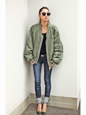 「GALLERIE（ギャレリー）のアイテム（Tシャツ/カットソー）」を使った、yukaさん（レディース・166cm）の秋コーディネート