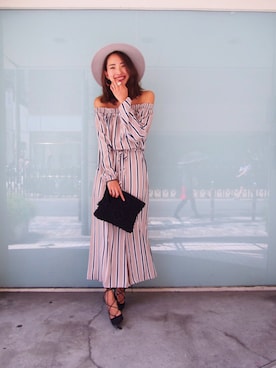 「DINNER（ディナー）のアイテム」を使った、yukaさん（レディース・166cm）の夏コーディネート