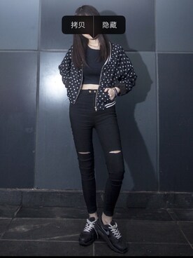「asos（エイソス）のアイテム（ノーカラージャケット）」を使った、李CHICHIさん（レディース・162cm）の春コーディネート